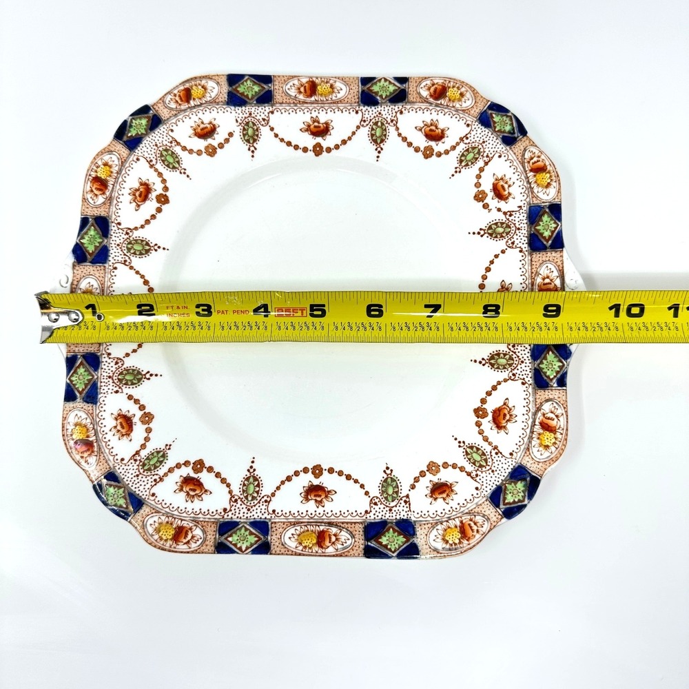 Vintage Gladstone China Imari Floral Square Plate 9 Inch England - Picture 12 of 12